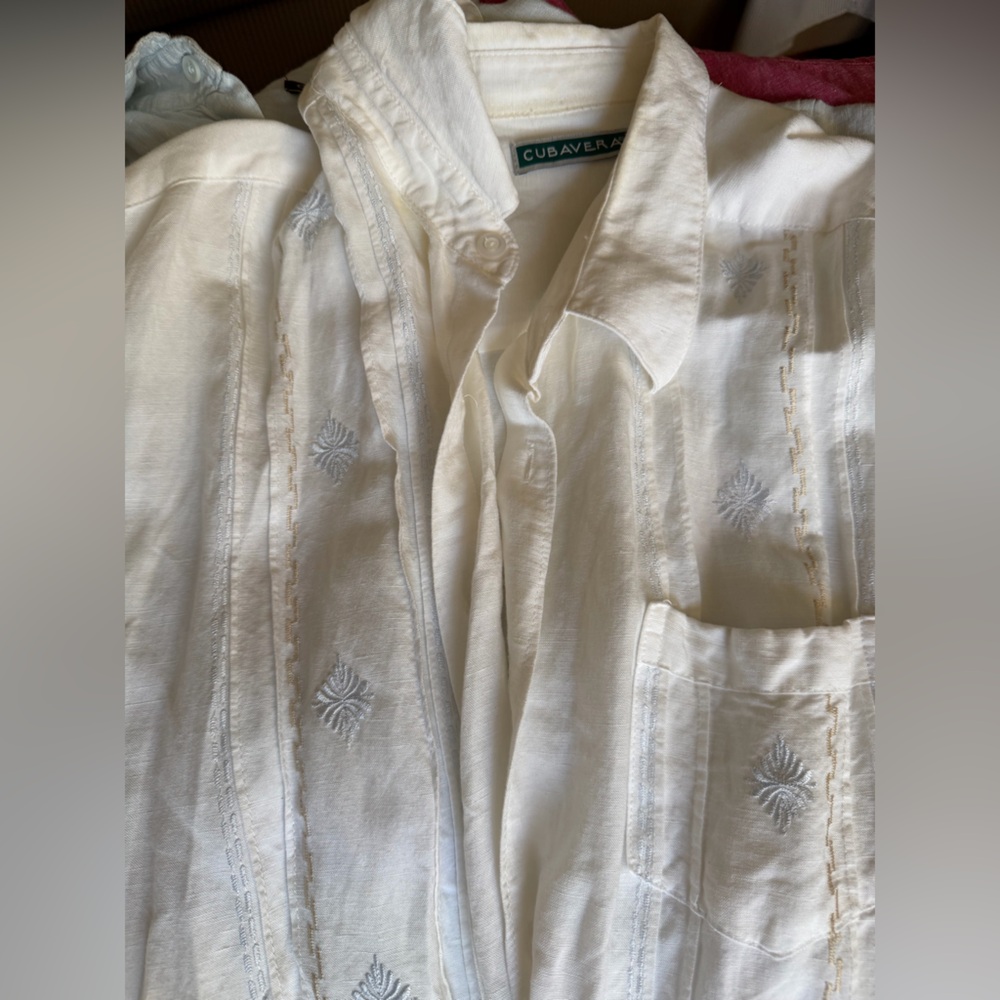 Cubavera White Casual Button Down Shirt